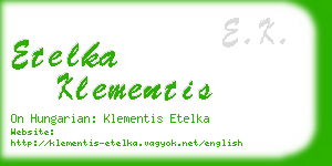 etelka klementis business card